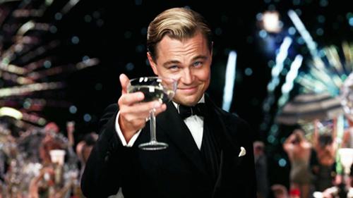 Leonardo DiCaprio, A nagy Gatsby, Jay Gatsby, pezsgős kép